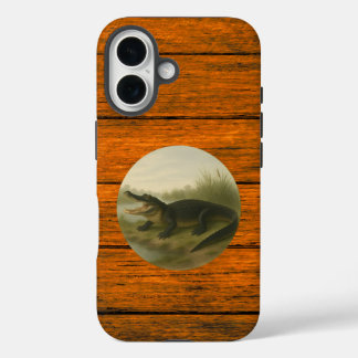 Alligator Houtstructuur iPhone 16 Hoesje