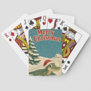 Alligator Icy Lane Dier Kerstmis Pokerkaarten