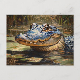 Alligator in de Everglades Wildlife Art Briefkaart