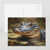 Alligator in de Everglades Wildlife Art Briefkaart (Voorkant / Achterkant)