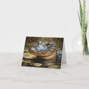 Alligator in de Everglades Wildlife Art Kaart