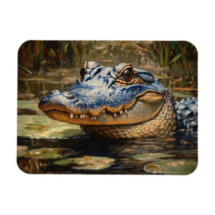 Alligator in de Everglades Wildlife Art Magneet