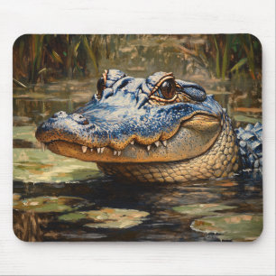 Alligator in de Everglades Wildlife Art Muismat