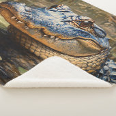 Alligator in de Everglades Wildlife Art Sherpa Deken (3/4)
