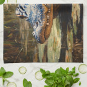 Alligator in de Everglades Wildlife Art Theedoek (Gevouwen)