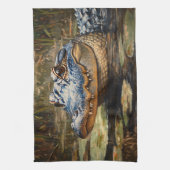 Alligator in de Everglades Wildlife Art Theedoek (Verticaal)