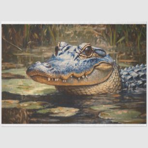 Alligator in de Everglades Wildlife Decoupage Tissuepapier