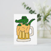 Alligator in de Mok Beer Briefkaart (Staand voorkant)