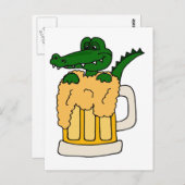 Alligator in de Mok Beer Briefkaart (Voorkant / Achterkant)