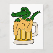 Alligator in de Mok Beer Briefkaart (Voorkant)