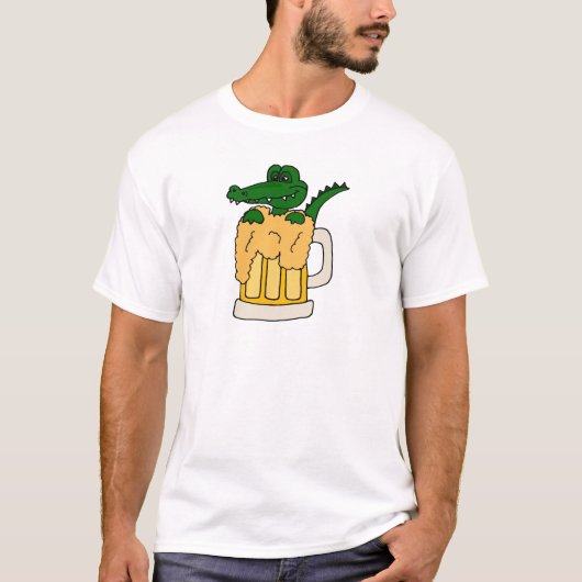 Alligator in de Mok Beer T-shirt (Voorkant)