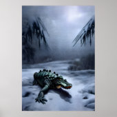Alligator in de sneeuw | AI Art Poster (Voorkant)