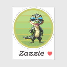 alligator in fashion sticker