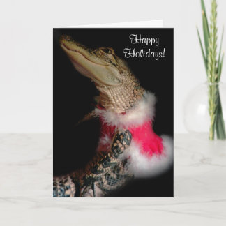 Alligator in haar feestjurk wenskaart feestdagen kaart