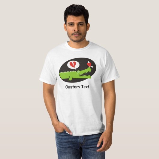 Alligator in het liefde T-shirt (Voorkant volledig)