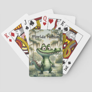 Alligator in het moeras pokerkaarten