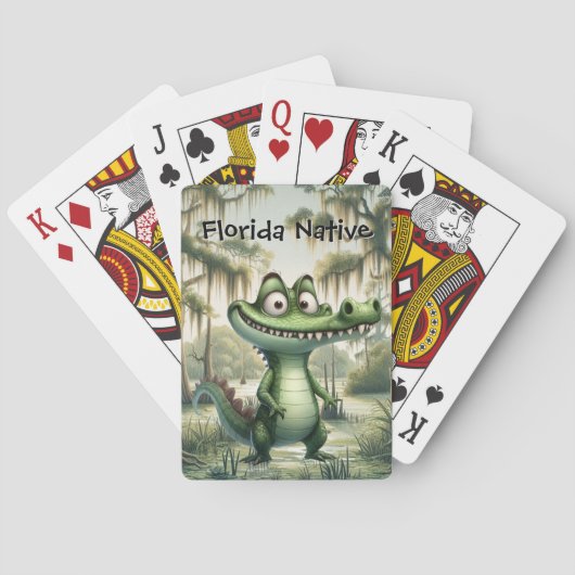 Alligator in het moeras pokerkaarten (Achterkant)
