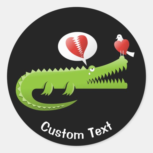 Alligator in Liefde Classic Ronde Sticker (Voorkant)