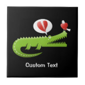 Alligator in liefde keramische Tegel Tegeltje (Voorkant)