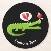 Alligator in Liefde Ronde Papier Onderzetter (Voorkant)