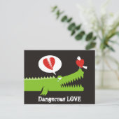 Alligator in Love Briefkaart (Staand voorkant)