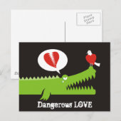 Alligator in Love Briefkaart (Voorkant / Achterkant)