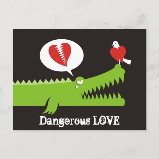 Alligator in Love Briefkaart (Voorkant)