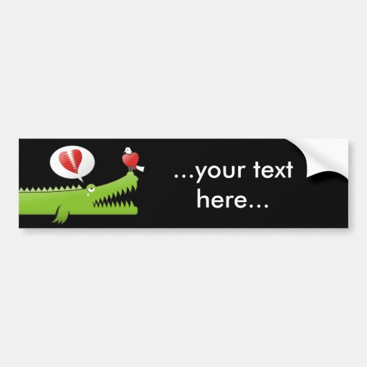 Alligator in Love Bumpersticker (Voorkant)