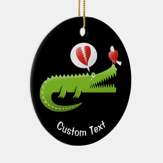 Alligator in Love Ceramic Ornament (Rechts)