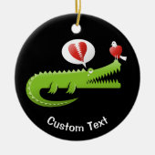 Alligator in Love Ceramic Ornament (Voorkant)