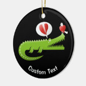 Alligator in Love Ceramic Ornament (Links)