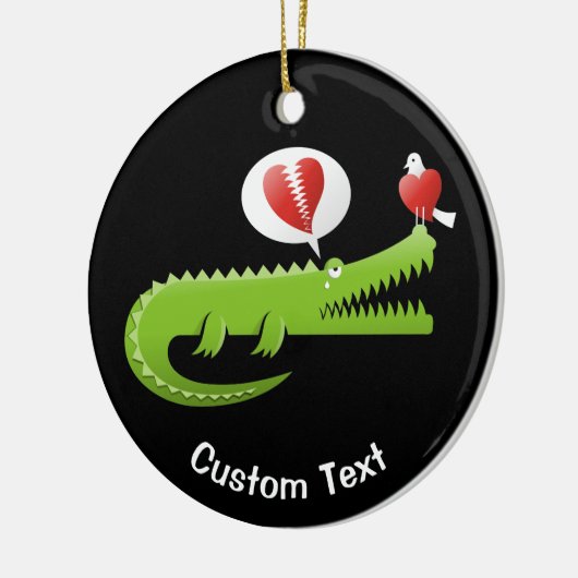 Alligator in Love Ceramic Ornament (Links)