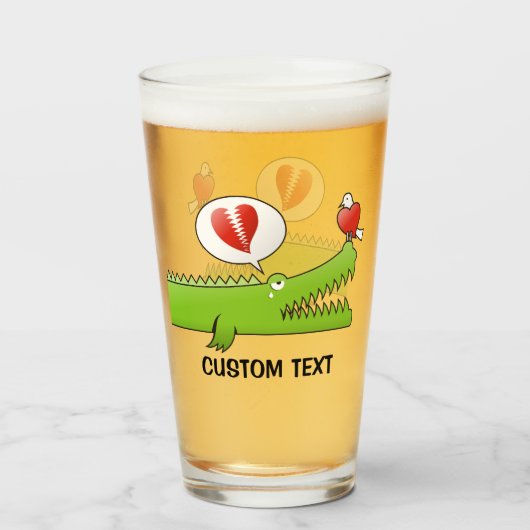 Alligator in Love Glas (Voorkant gevuld)