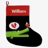 Alligator in Love Grote Kerstsok (Voorkant)