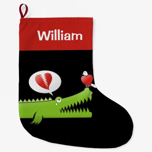 Alligator in Love Grote Kerstsok (Voorkant)