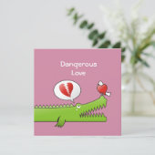 Alligator in Love Kaart (Staand voorkant)