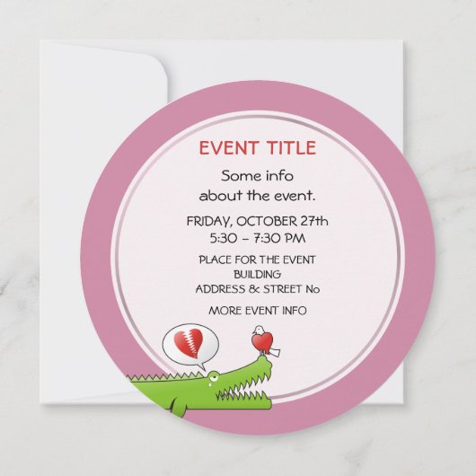 Alligator in Love Kaart (Achterkant)