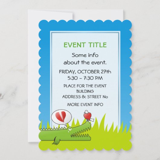 Alligator in Love Kaart (Achterkant)