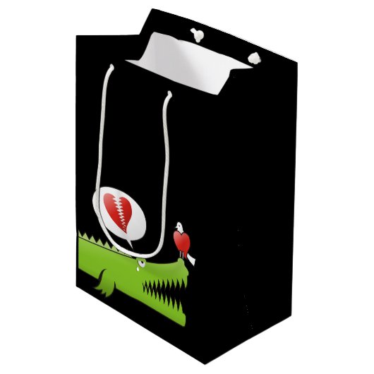 Alligator in Love Medium Cadeauzakje (Voorkant Gekanteld)