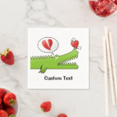 Alligator in Love Paper Napkins Servet (Insitu)