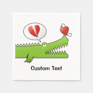 Alligator in Love Paper Napkins Servet