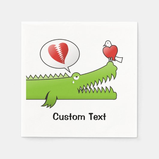 Alligator in Love Paper Napkins Servet (Voorkant)