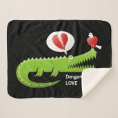 Alligator in Love Sherpa Deken (Voorkant (horizontaal))