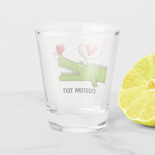 Alligator in Love Shot Glas (Achterkant)