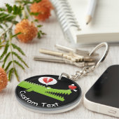 Alligator in Love Sleutelhanger (Voorkant Rechts)