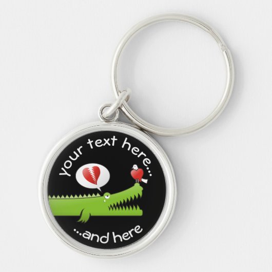 Alligator in Love Sleutelhanger (Voorkant)