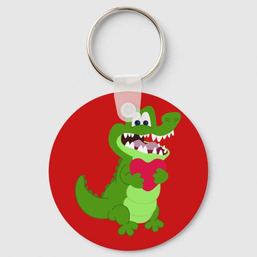 Alligator in Love Sleutelhanger (Voorkant)