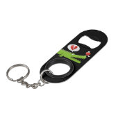Alligator in Love Sleutelhanger Bottle Opener Mini Flessenopener (Voorkant Gekanteld)