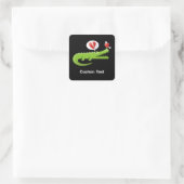 Alligator in Love Square Sticker (Tas)