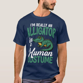 Alligator in menselijk kostuum Grappige jongen T-shirt